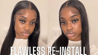 Flawless Re-Install Using Ebin Spray | 26" Straight Long Wig | Asteria Hair One Month Update