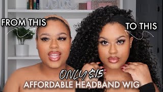 $15 Affordable Headband Wig | Sensationnel Synthetic Half Wig Instant Weave Drawstring Cap Iwd 005