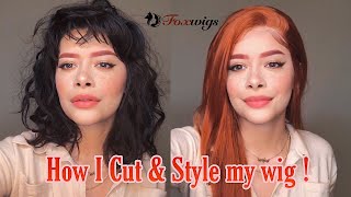 How I Cut & Style My Synthetic Lace Front Wig! (Foxwigs)