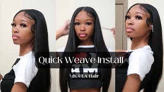 Middle Part Quick Weave Install | Ft. Ula Hair