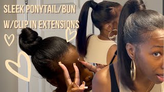 How To: Sleek Ponytail Using Clip Ins | Antonette Shay