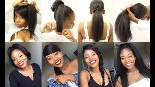 Straight Natural Hairstyles (Quick & Easy Straightened Natural Hair Tutorial)