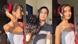 How To Curly Bun Hairstyle Easy | Curly Hair Extension For Bun | Hair Extensions Curly Hair #Shorts