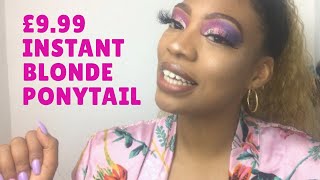 Ps9.99 Instant Blonde  Curly Ponytail Review-Beginner Friendly (Drawstring)