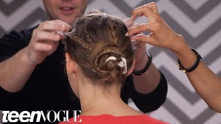 How To Create An Easy Braided Updo - 3 Steps To - Teen Vogue