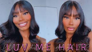 Easiest Frontal Wig Install! | Glueless Bang Wig Ft Luvme Hair | Starring Shameka