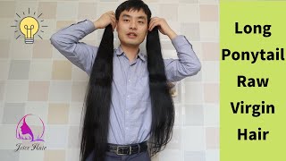 Super Long Raw Virgin Hair Extensions, Ponytail Long Hair Bundle Wefted,  Best Chinse Hair Vendor