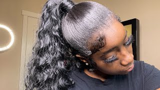 $20 Curly Blunt Cut Ponytail Tutorial | How To Diy Weave Ponytail
