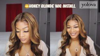 Piano Honey Blonde Wig Install Ft Yolova Hair | Fall Inspired Wig