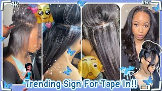 Trends Alert!First Time Installing Tape In Extensions | No Damage To Natural Hair Ft.#Elfinhair