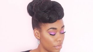 Natural Hair Updo For Less Than A $1
