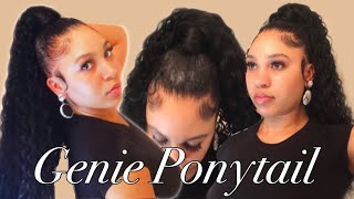 How I Install My Genie Ponytail Featuring 30 Inch Organique Beach Curl Hair