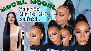 Model Model Gardenia Mastermix Straight Ponytail Install