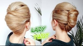 Easy Lazy Hairstyle Quick French Twist Bun Updo | Awesome Hairstyles