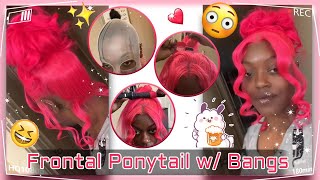 Versayile 2 Frontals Ponytail Bun W/ Swoop Bang | Pink Hair Dye Tutorial Ft.@Ula Hair