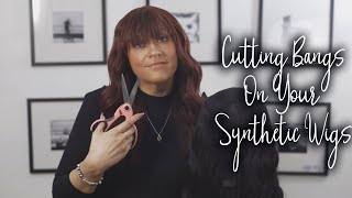 How To Cut Bangs On A Synthetic Wig | Wig Styling Tutorial | How To Make A Wig Look Natural