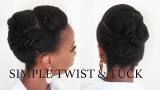 3 Minutes "Easiest" Twist And Tuck Updo Natural Hairstyle