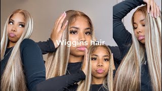 Blonde Highlight Glueless Frontal Wig Install | Very Detailed | Ft. Wiggins Hair