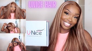 Unice Hair | Honey Blonde Highlighted Wig Review & Install