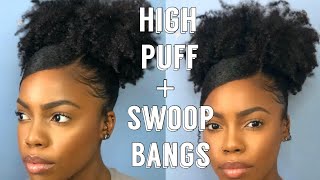 Super Easy And Cute Side Bang And Puff On 4B Natural Hair!