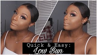 Middle Part Low Bun | Relaxed Hair Tutorial