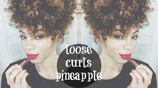 Loose Curls Pineapple Hairstyle - Using Large Rods/Roller Set