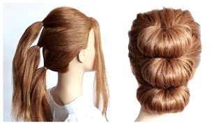  3 Minute Easy Updo With Ponytails For Medium Hair