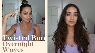 Twisted Bun Hack For Easy Heatless Natural Waves Overnight