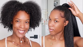 Half Up Half Down Quick Weave On Natural Hair |Easy Beginner Friendly