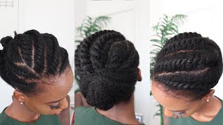 Simple Flat Twist Updo Hairstyle : Type 4 Natural Hair