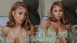 90S Inspired Flipped Hairstyle With Highlights And Delicate Hairline Ft. Af Sister Wig
