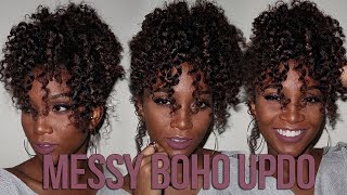 Messy Boho Updo | Natural Hair