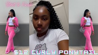 Quick Valentines Day Hairstyle ! 30 Inch High Curly Ponytail | Cheap & Affordable