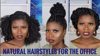 3 Super Quick/Easy Natural Hairstyles For Work (Type 4A,4B,4C) Ft. African Pride Moisture Collection