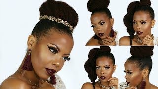 Can'T Braid?! $3 Updo Natural Hair Styles | 3 Quick & Easy Protective Styles | High Bun | Taste