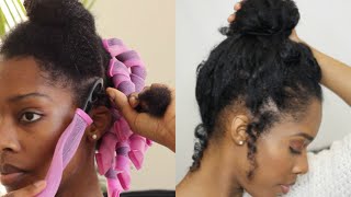 Curlformers Heatless Curls Updo On Fine Natural Hair
