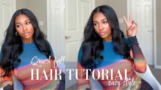 Quick Fall Hairstyle On Silk Pressed Hair!