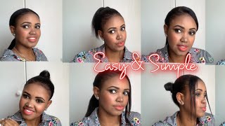 Simple And Easy Hairstyles For Relaxed Hair | No Heat Used!!