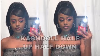 Half-Up Half-Down Bang Slick Ponytail| Kashdoll Inspired