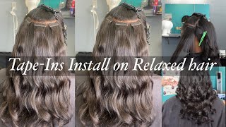 Tape-In Installed On Relaxed Hair