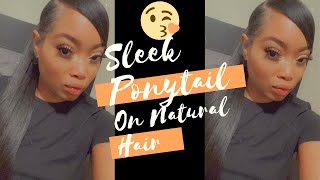 Under $20|Sleek 30 Inch Ponytail With Natural Hair!