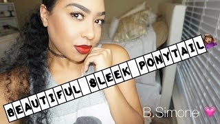 How To : Slick Pony Tail With Hair Extensions | Thebsimone