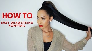 How To | Easy Drawstring Ponytail On Natural Long Hair