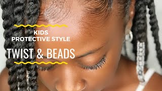 Twist & Beads Protective Style | Kids Natural Hairstyles | Iamawog