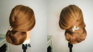 New Simple Bridal Updo Hairstyle | Easy Bridal Hairstyle Tutorial - E23 #Hairstyle #Viral #Trending