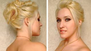 Easy Party Updo For Medium Long Layered Hair Tutorial Cute Everyday Hairstyle For A Night Out