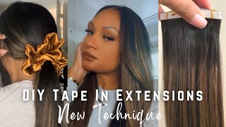 How To: Diy Tape Ins| Best Technique For Fine Hair + Thin Edges|Easy+Quick| Gorgeous Color| Ft.Ywigs