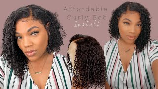 Beginner Friendly | Pre-Styled Curly Bob Install | Bleached Knots & Pre-Plucked | Riri Hair