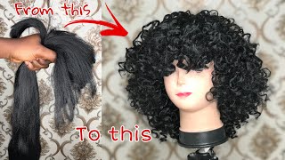 Diy $2 Crochet Braids Wig With Bangs  || Kitaana Inspired Wig Cap