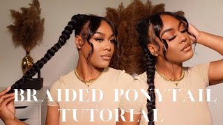 How To | 30 Inch Braid Ponytail Tutorial Using Braiding Hair | Do My Hair With Me | Shantarenae